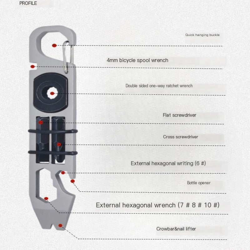 Multifunctional EDC Tool with Pry Bar and Bottle Opener