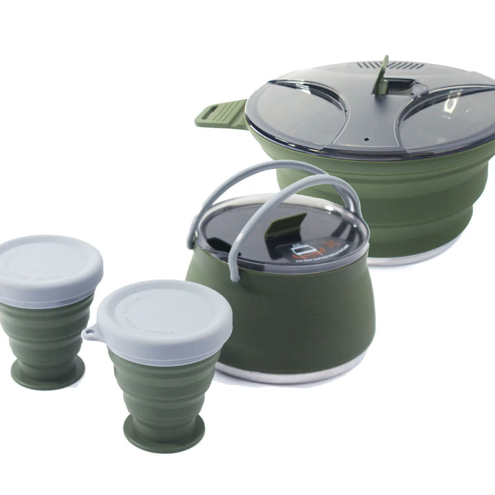 New Outdoor Camping Folding Pot - Silicone Cookware Set