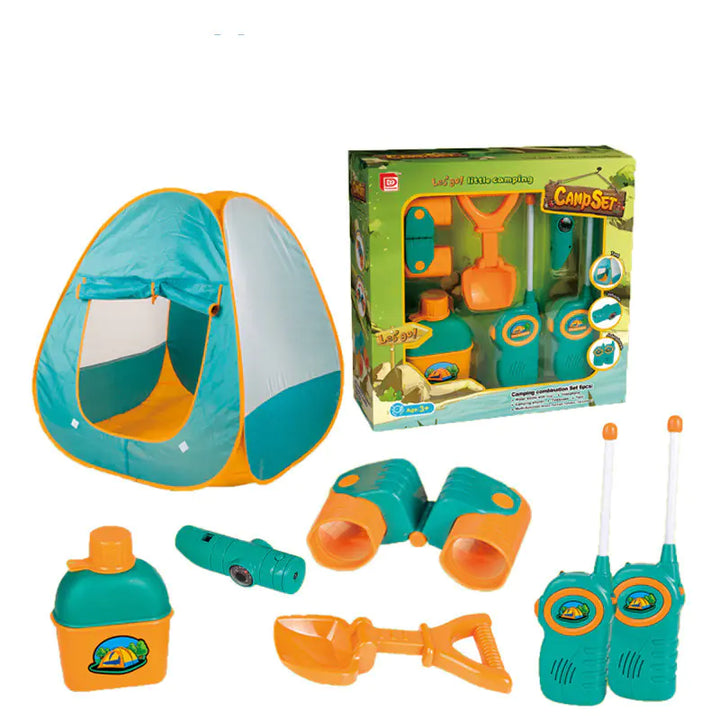 Kids Camping Tent Set with Walkie Talkies & Binoculars