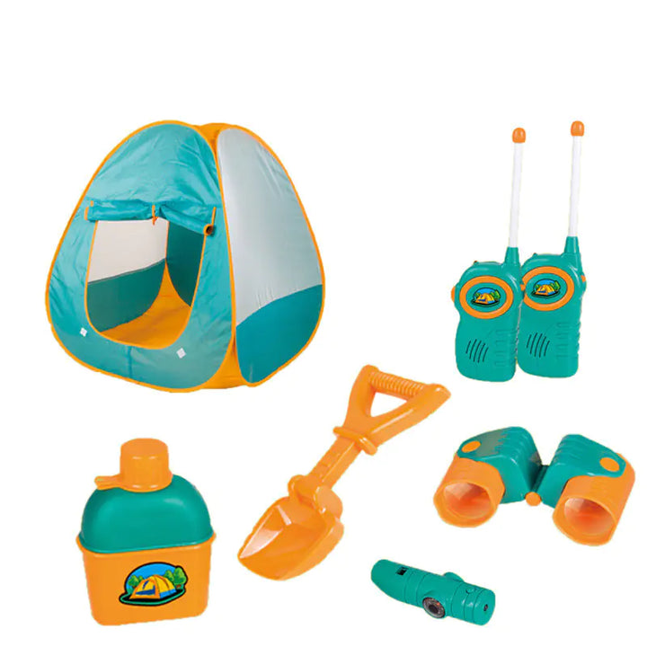 Kids Camping Tent Set with Walkie Talkies & Binoculars