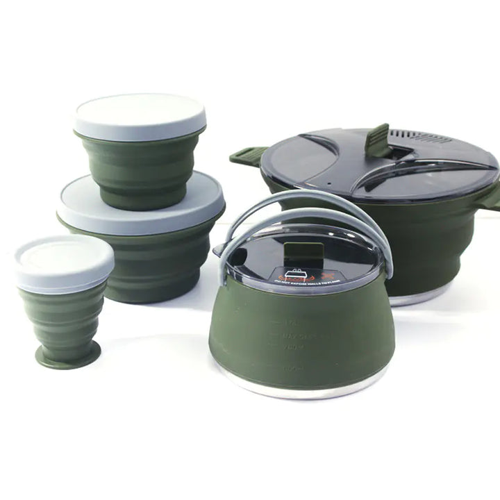 New Outdoor Camping Folding Pot - Silicone Cookware Set
