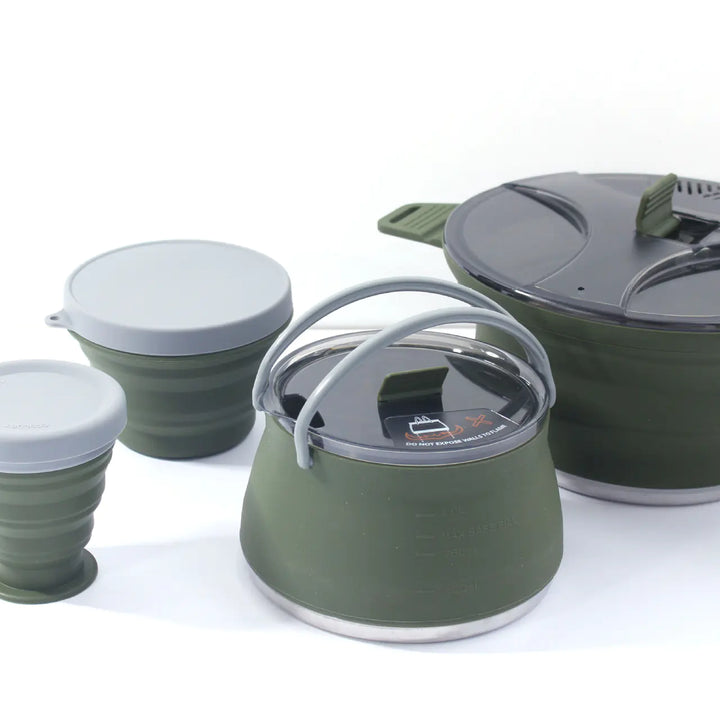 New Outdoor Camping Folding Pot - Silicone Cookware Set