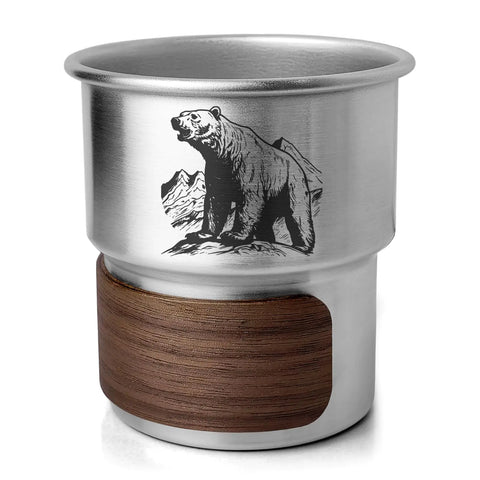 Jutasty Funny Stainless Steel Outdoor Adventurers Cup Portable Camping Travel Coffee Cup Mug Hiking Backpacking Outdoor Cup Gifts for Men Father Grandpa Uncle Animal Polar Bear 9.5oz(280ml)