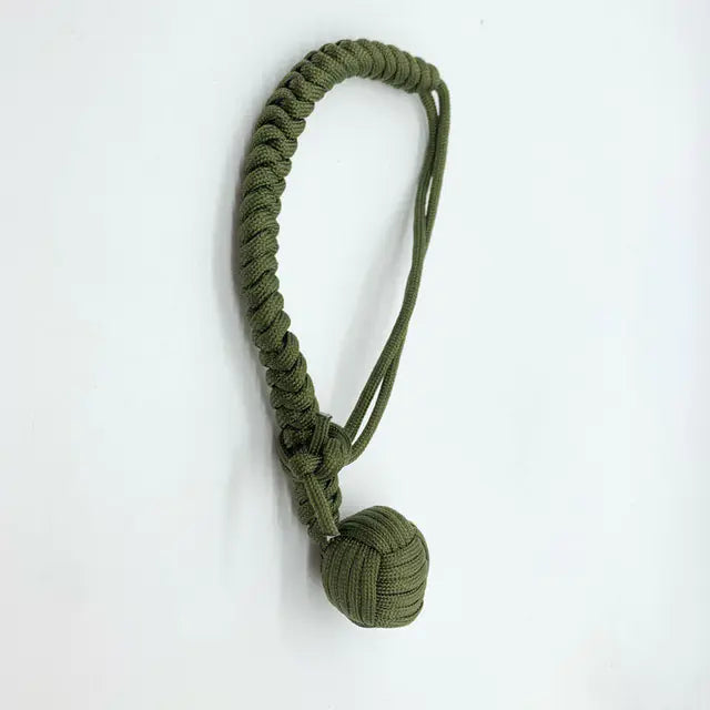 Outdoor EDC Self Defense Keychain with Monkey Fist Rope