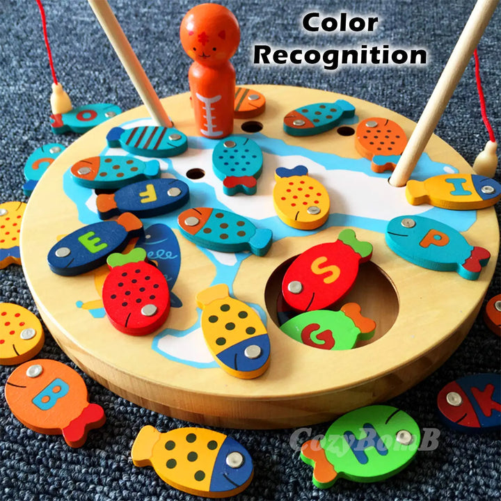 Montessori Wooden Fishing Game for Early Education