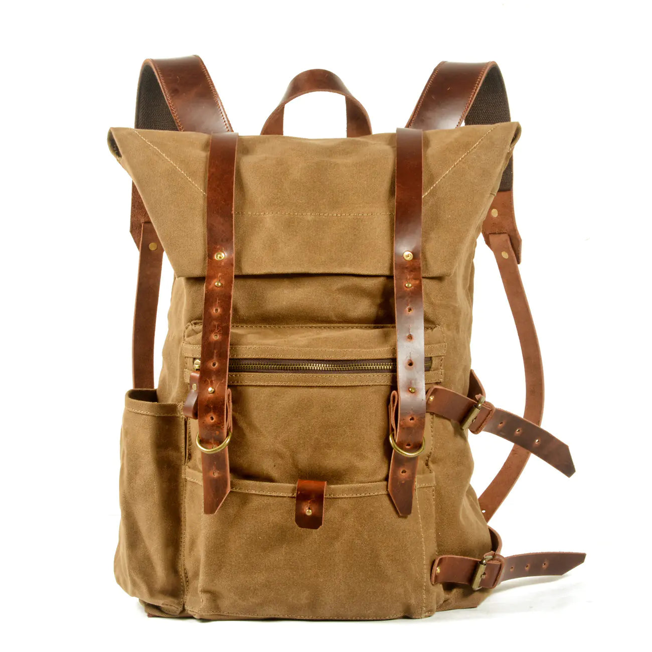 Retro Handmade Waterproof Wax Canvas Leather Backpack