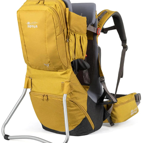 WIPHA Baby Backpack Carrier Upgraded Carrying System Baby Hiking Backpack Carrier Ergonomic Pro Hiking Baby Carrier Backpack with Safety Seat Lightweight Large Capacity Toddler Carrier