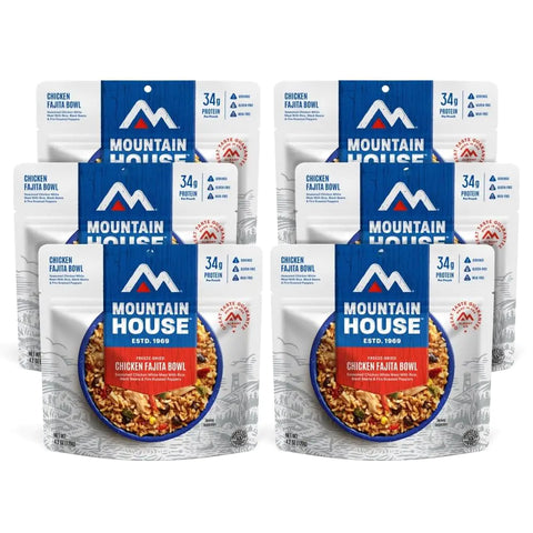 Mountain House Chicken Fajita Bowl | Freeze Dried Backpacking & Camping Food | 6-Pack | Gluten-Free