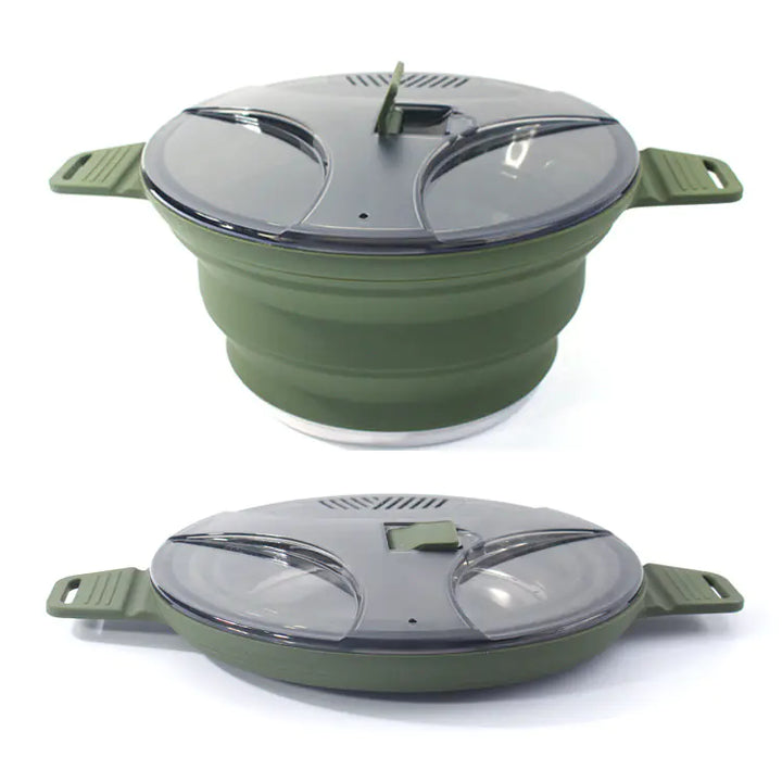 New Outdoor Camping Folding Pot - Silicone Cookware Set