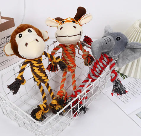 Interactive Plush Dog Toy with Sound for Chewing