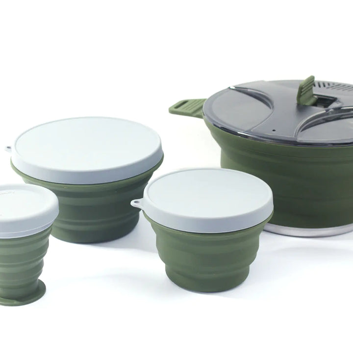 New Outdoor Camping Folding Pot - Silicone Cookware Set