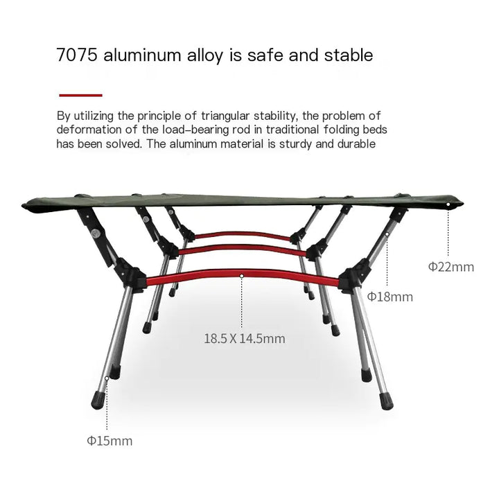 Lightweight Outdoor Folding Bed for Camping and Office