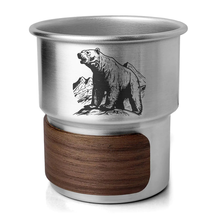 Jutasty Funny Stainless Steel Outdoor Adventurers Cup Portable Camping Travel Coffee Cup Mug Hiking Backpacking Outdoor Cup Gifts for Men Father Grandpa Uncle Animal Polar Bear 9.5oz(280ml)