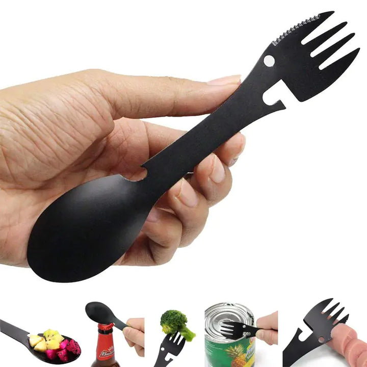 Portable Camping Cutlery Set - Stainless Steel Utensils