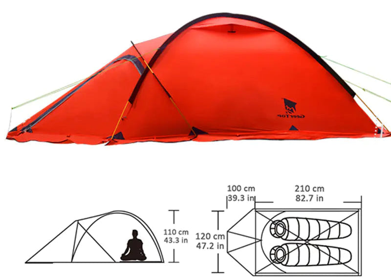 Winter Double Layer Waterproof Camping Tent for Hiking