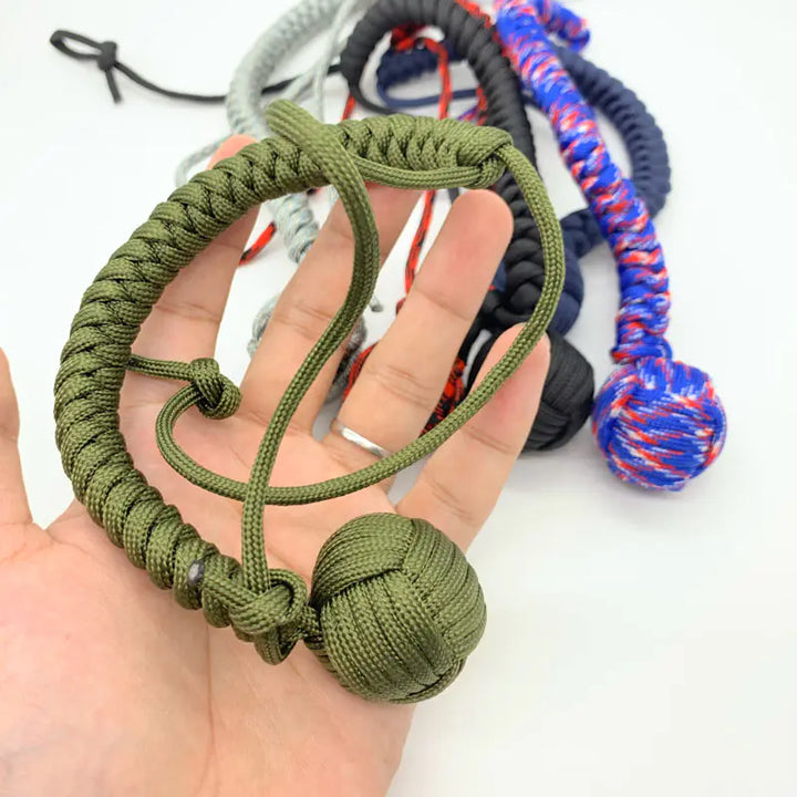 Outdoor EDC Self Defense Keychain with Monkey Fist Rope