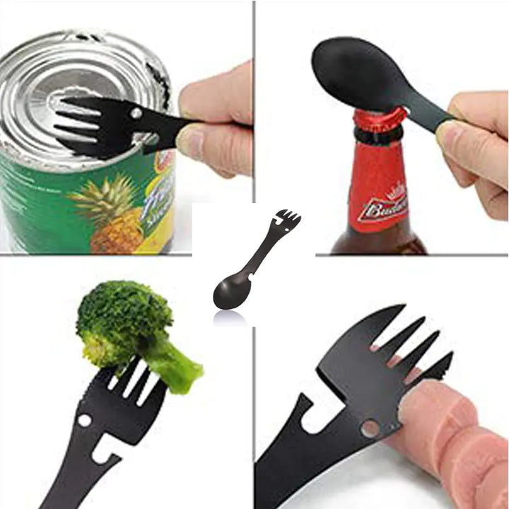 Portable Camping Cutlery Set - Stainless Steel Utensils