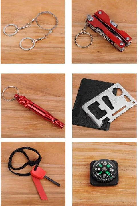 SOS Emergency Gear Kit for Outdoor Survival and Vehicle