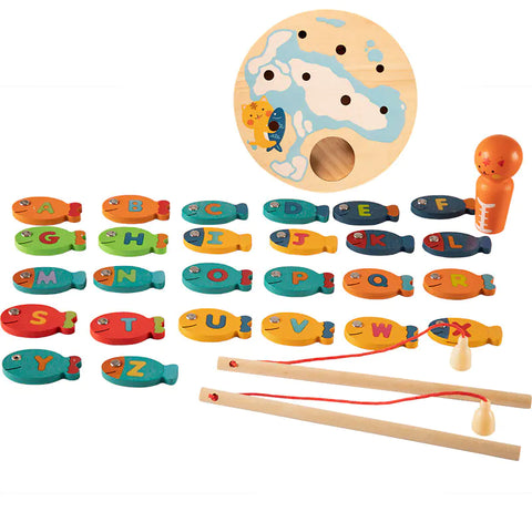 Montessori Wooden Fishing Game for Early Education